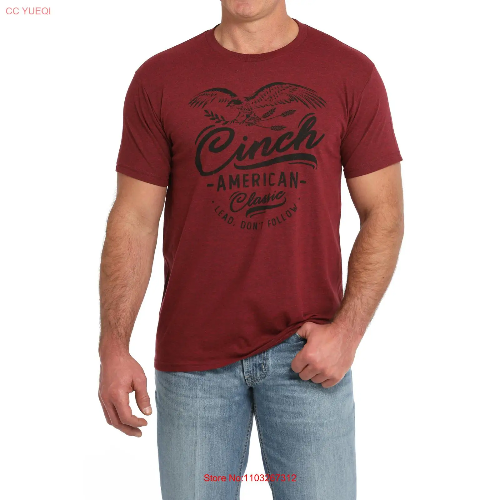 Мужская футболка Cinch с логотипом American Classic Heather Red MTT 1690649