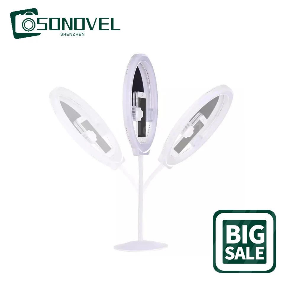 YN128 II lampu swafoto светодиодный fotografi, lampu cincin swafoto Dua светодиодный warna 3200K-5500K diредуктор, потоковое видео lampu
