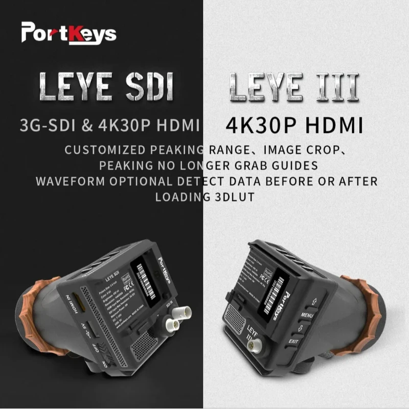 Portkeys LEYE SDI 4K 3G-SDI Электронный видоискатель 233g Luma Waveform Портативный режиссер 2,4-дюймовый ЖК-экран Внешний EVF
