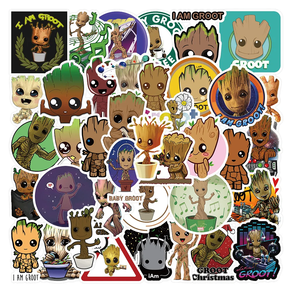 10/30/50 шт. наклейки с героями мультфильмов Диснея, милые наклейки Groot, скрапбукинг, багаж, ноутбук, телефон, гитара, автомобиль, велосипед, скейтборд, наклейки, детские игрушки