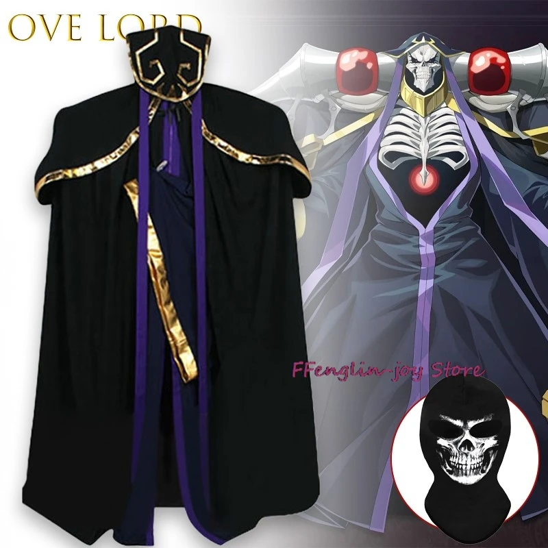 Платье Overlord Ainz Ooal, карнавальный костюм на Хэллоуин, наряд короля скелета, персонаж аниме, плюшевый сценический череп