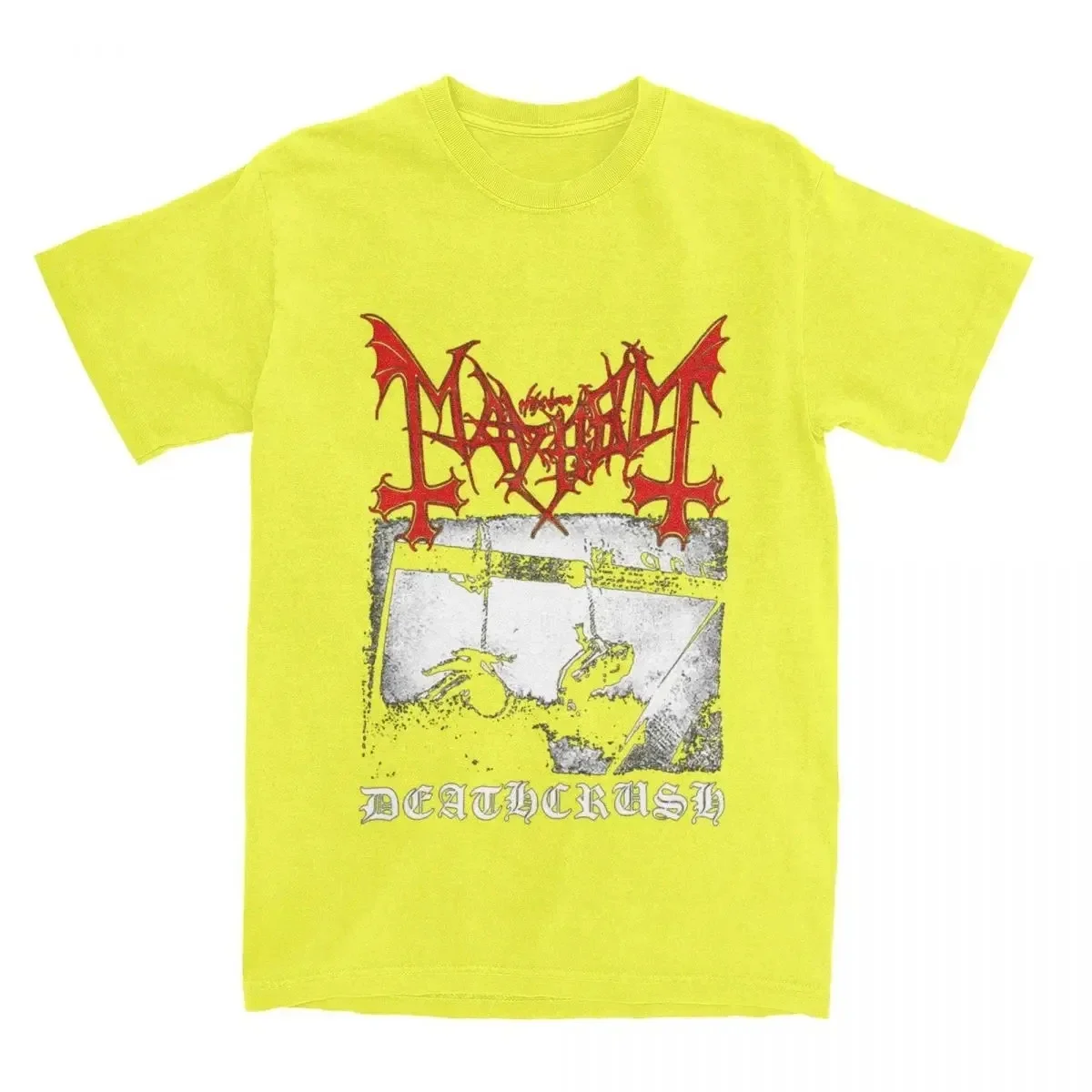 Фото 2025 новая модель Мужчины Женщины Футболка Mayhem Deathcrush Euronymous Dead Varg Хлопковые футболки с короткими рукавами и круглым вырезом Футболка большого размера №3