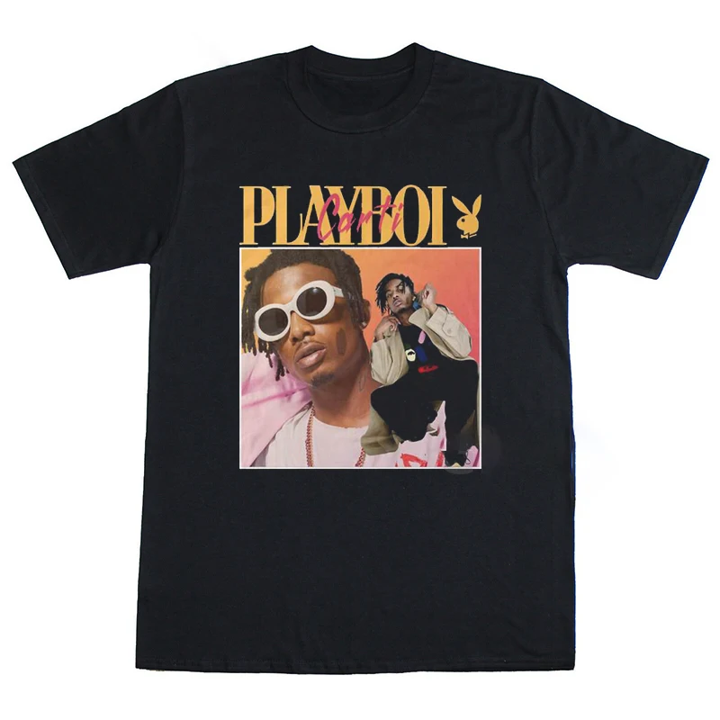 Фото Футболка Rapper Playboi Carti для мужчин и женщин, Модная хлопковая рубашка, детские топы в стиле хип-хоп, футболки с рок-группой, Топ для женщин №2