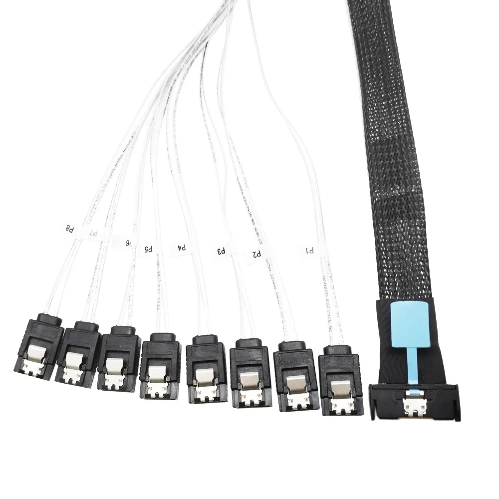 Фото Кабель адаптера данных сервера Slimline SAS MCIO 8I(74Pin) на 8 SATA PCIE5.0 Gen5 MCIO X8 0,5 m под заказ №3