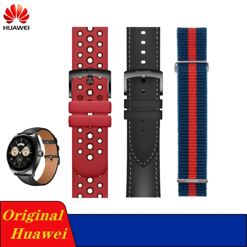 Ремешок Huawei Watch Buds GT из кожи и силикона для часов GT2 46 мм Sport FKM, ремешок Ultimate 22 мм, нейлоновый Плетеный беспроводной ремешок
