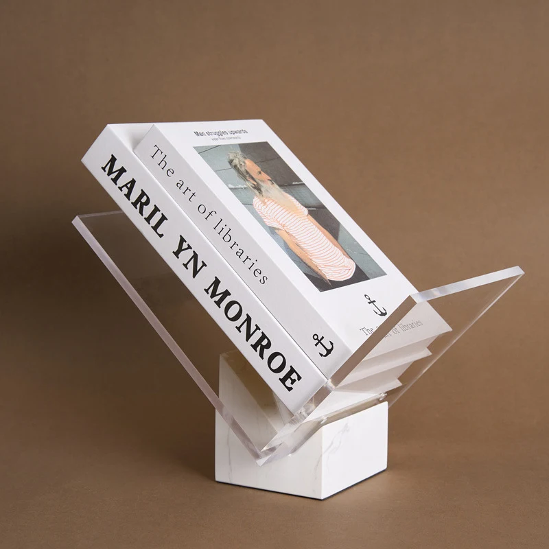 Подставка для книг из натурального мрамора, прозрачный акриловый держатель для книг для демонстрации и чтения, для художественных журналов, учебников, кулинарных книг