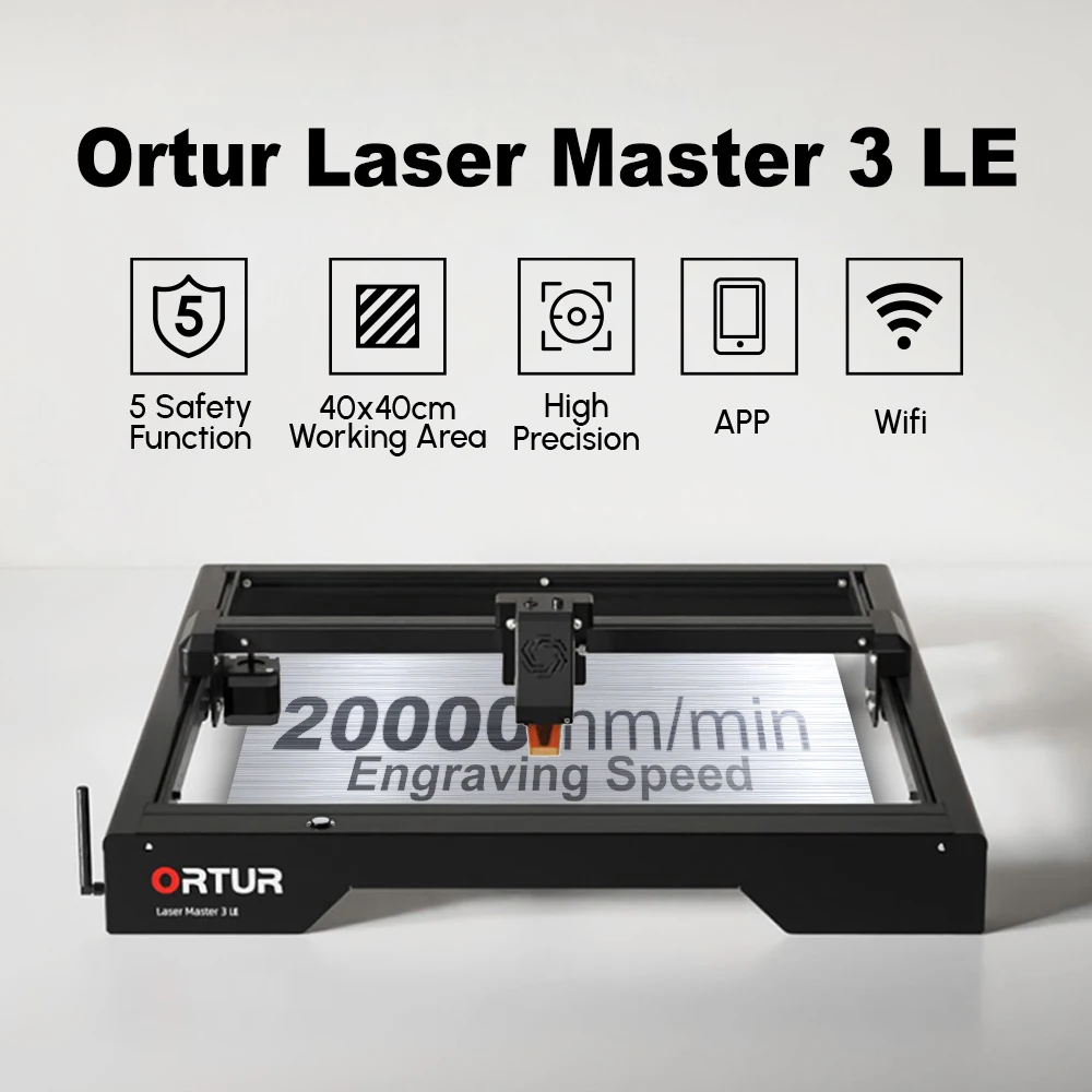 Лазерный мастер ORTUR 3 LE, мощный фрезерный режущий станок для подключения телефона, металл, акрил, Деревообрабатывающие инструменты «сделай сам», 10 Вт, гравер, резак