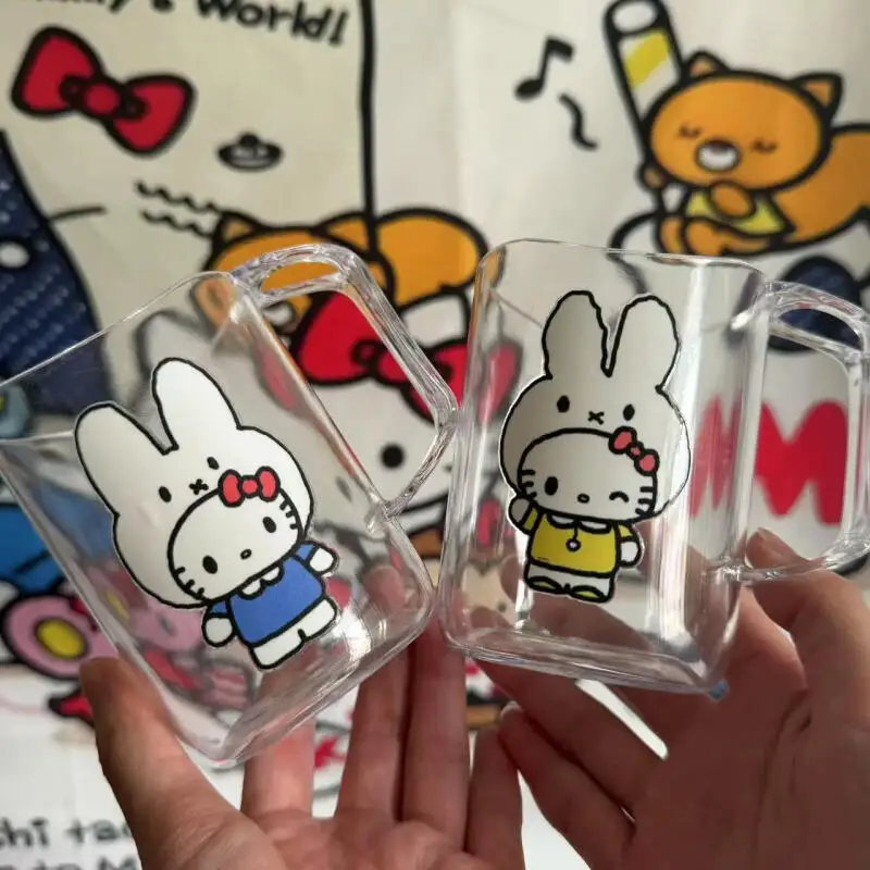 Фото Sanrio Hello Kitty's чашка для полоскания рта Kawaii креативная чашка для воды новый стиль милая чашка-кисть домашний костюм для девочек дешевая быстрая доставка №2