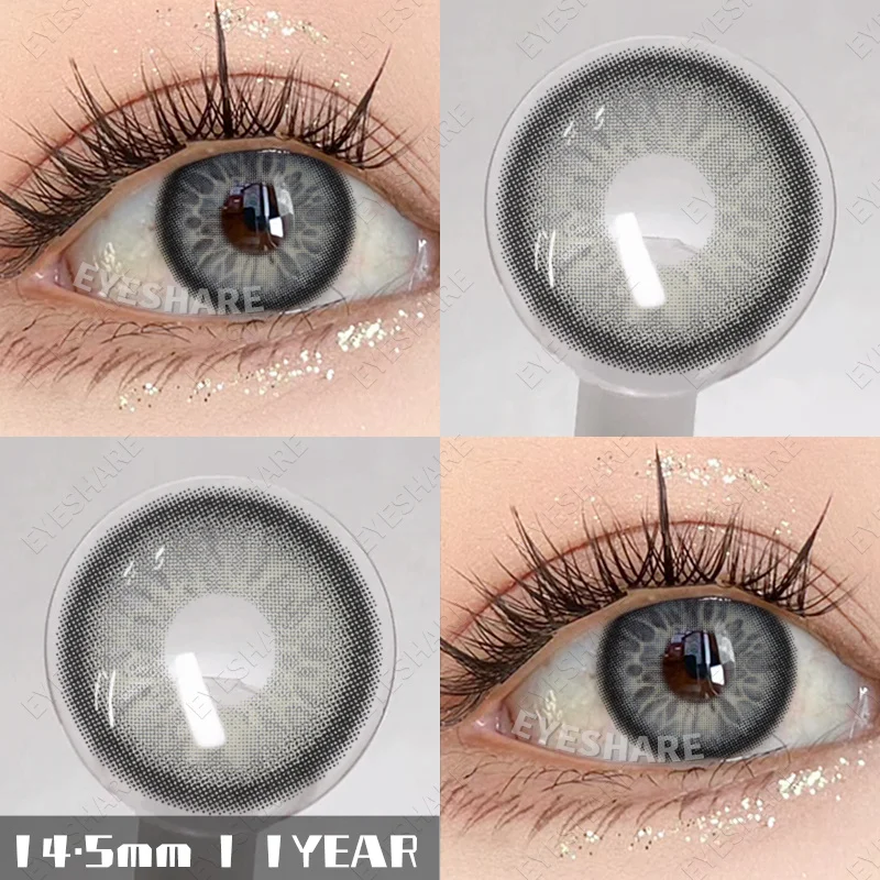 Фото Цветные контактные линзы EYESHARE для глаз, новые богемные синие контактные коричневые линзы для глаз, серые красивые зрачки, ежегодные зеленые цветные зрачки №3
