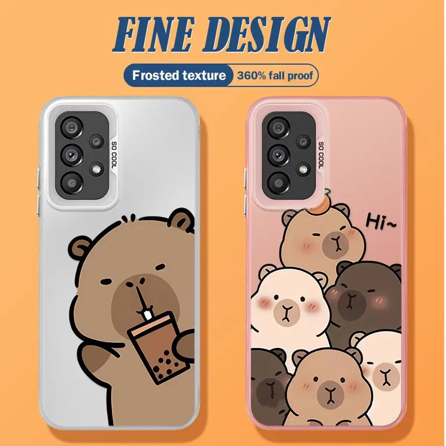 Фото Чехол для Samsung Galaxy A26 A36 A73 A71 A51 A56 A54 A35 A55 A52 A72 A53 Soft Cover Cartoon Cute Capybara №4