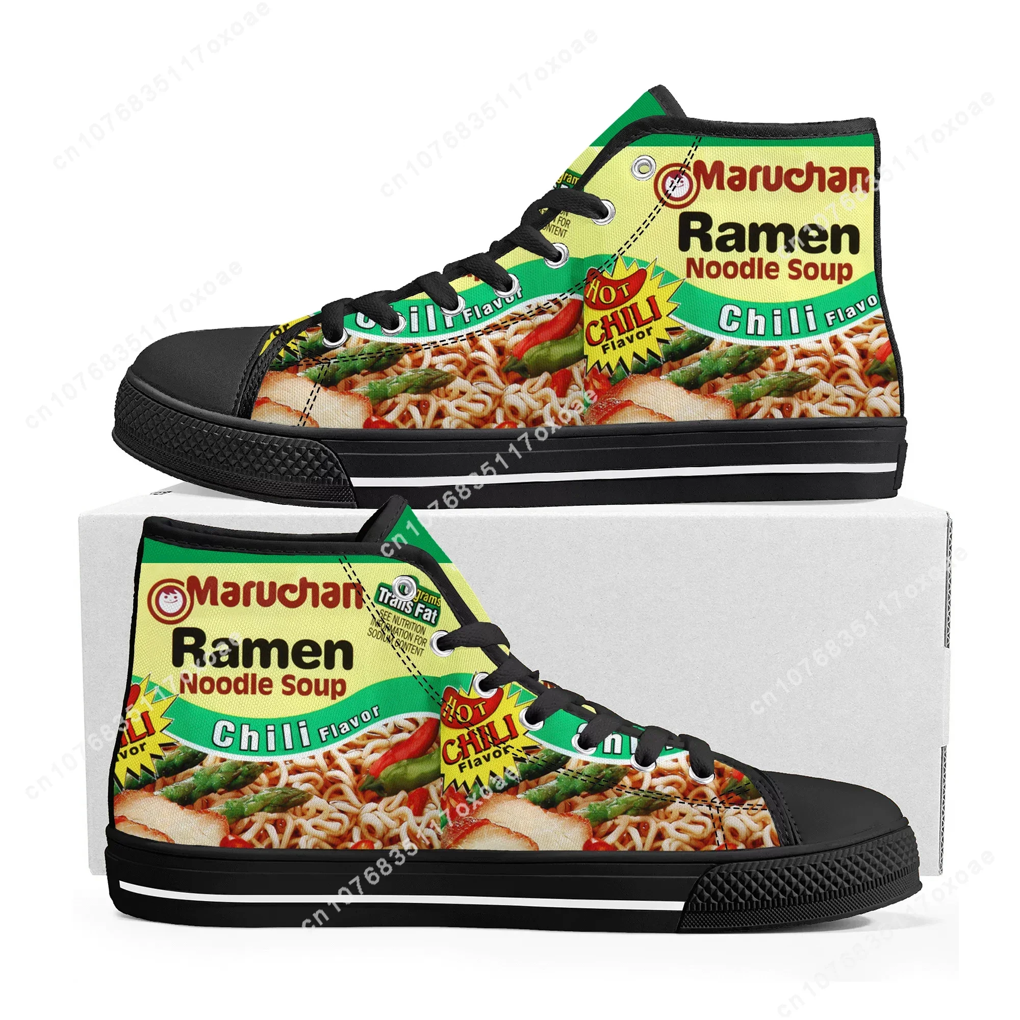 Высокие кроссовки Maruchan Ramen Noodles, мужские и женские парусиновые кроссовки высокого качества для подростков, повседневная обувь для пары, обувь на заказ