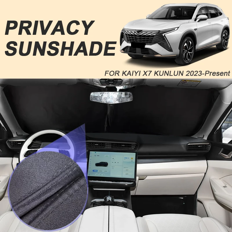 Автомобильный солнцезащитный козырек на черное окно для KAIYI X7 KUNLUN 2023-настоящее время, автоматическая защита от УФ-излучения, теплоизоляция, защитная крышка, аксессуар для интерьера
