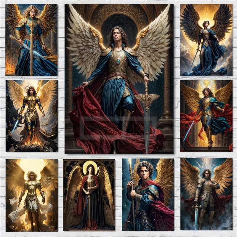 Affiche et impressions sur toile de l'archange Michael Nette, портрет, иллюстрация du Christianisme, peinture, художественная роспись, déco