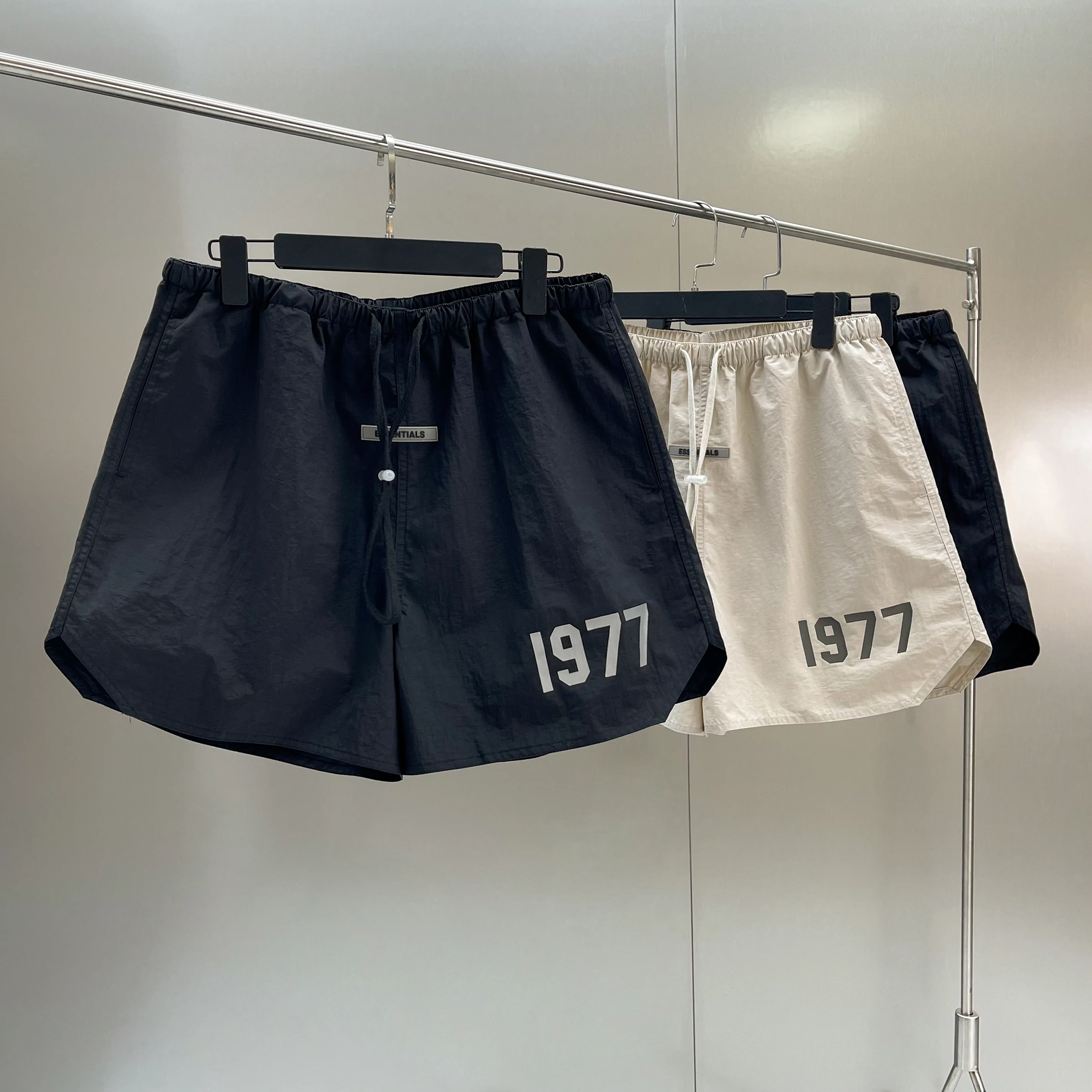 Модные брендовые спортивные шорты 1977, светоотражающие свободные нейлоновые шорты унисекс с логотипом в стиле хип-хоп
