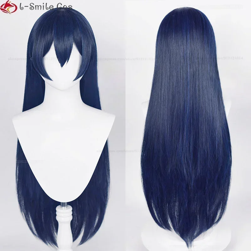 Аниме Kakegurui Twin Hanatemari Tsuzura, парик для косплея, длина 80 см, синий, черный, термостойкие синтетические парики Hyuga Hinata + шапочка для парика