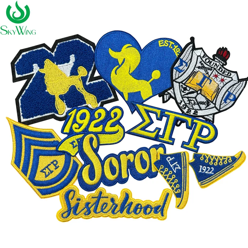 В наличии вышитые наборы кроссовок SGRho Soror Sisterhood 1922 Sigma Gamma Rho Sorority символ пуделя термопластырь для куртки