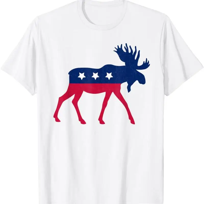 Мужская прогрессивная футболка для вечеринок Teddy Roosevelt Bull Moose