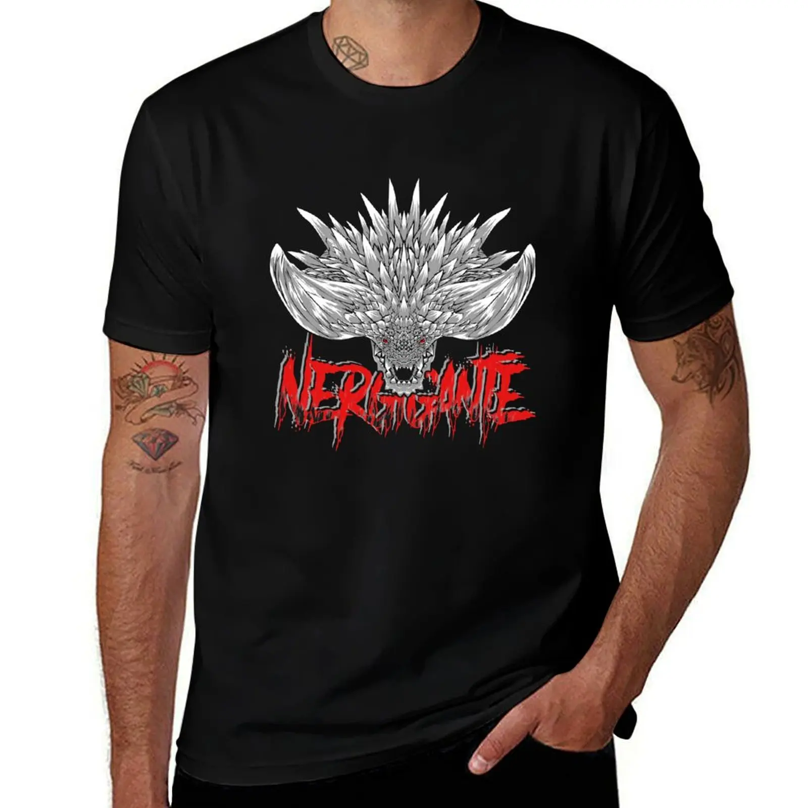 Nergigante-футболка Monster Hunter World, мужская одежда, быстросохнущая роскошная футболка, мужская хлопковая футболка