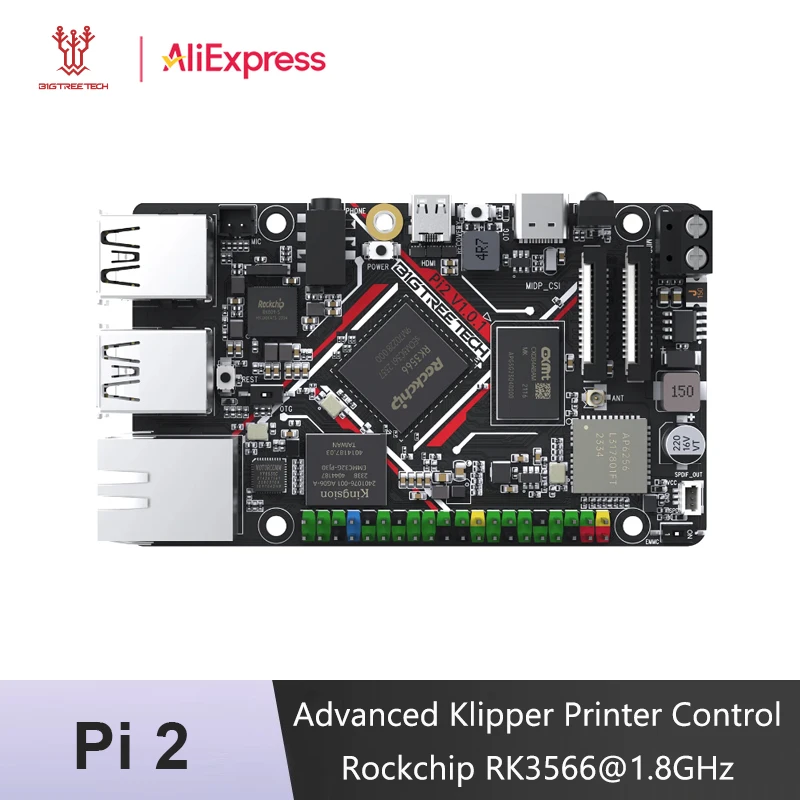 Плата управления BIGTREETECH Pi 2 3D, 2 Гб LPDDR4, Rockchip RK3566@1.8GHz CSI DSI, улучшенное управление принтером Klipper для M8P