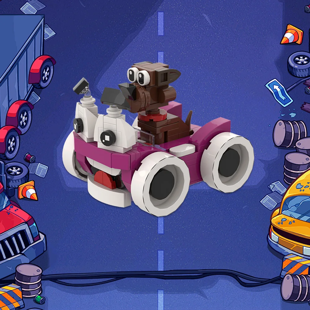 Moc Putt-Putt & Pep, модель строительных блоков, автомобили, мультяшный автомобиль, милое животное, лабрадор, собака, креативная кирпичная игрушка, подарок для ребенка