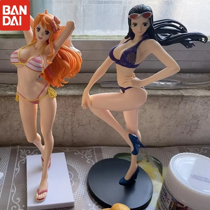 Оригинальная Bandai One Piece, коллекция из ПВХ Pol Hancock Nami Robin, аниме, декоративная модель, экшн-фигурка, игрушки на день рождения, Рождество