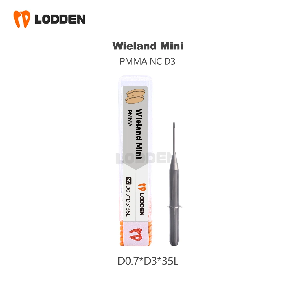 Фото Стоматологические фрезерные боры для Wieland Mini NC Coating PMMA, шлифовальные сверла D3-35mm-D0.6/1,0/2,5 мм для CAD CAM, шлифовальные сверла №2