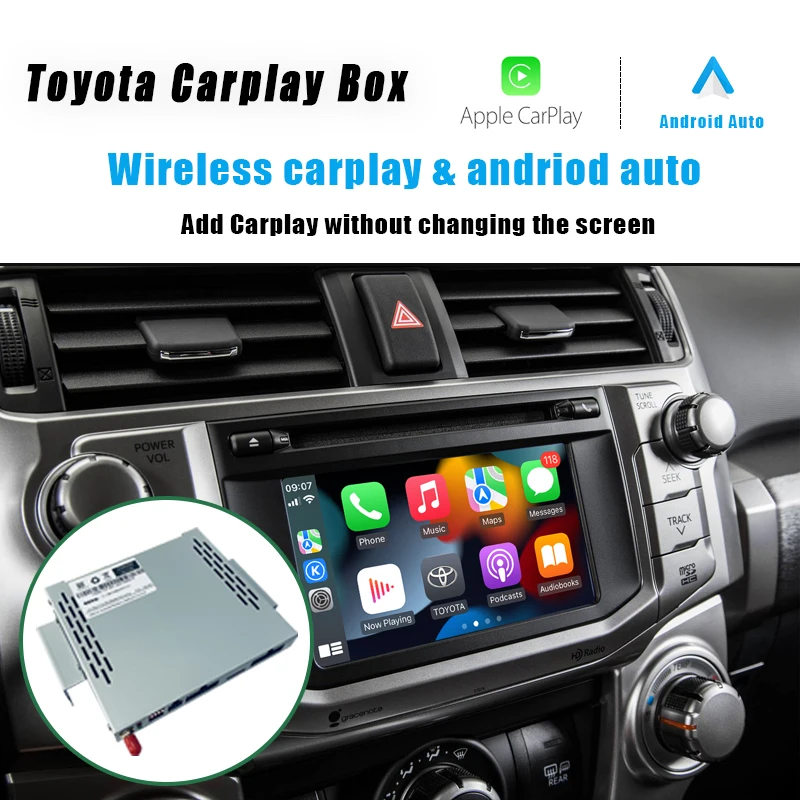 Беспроводной автомобильный декодер Apple Carplay Android для TOYOTA серии 2014-2020 с поддержкой зеркальной навигации и камеры заднего вида автомобиля