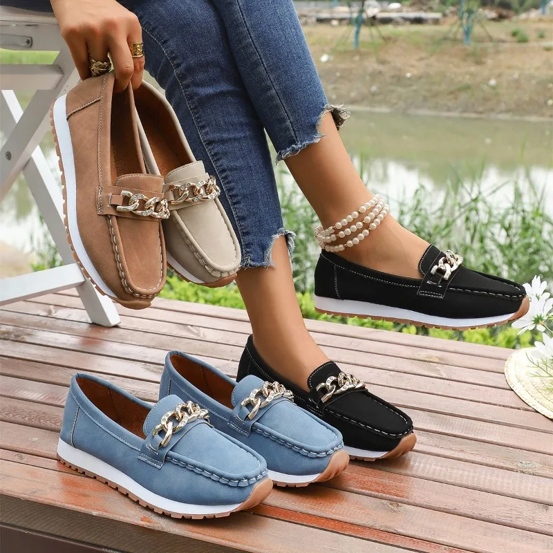 2025 Новый модный комплект Foot Single Shoe Корейская версия с круглым носком на толстой подошве Модная повседневная обувь больших размеров Le Fu для женщин