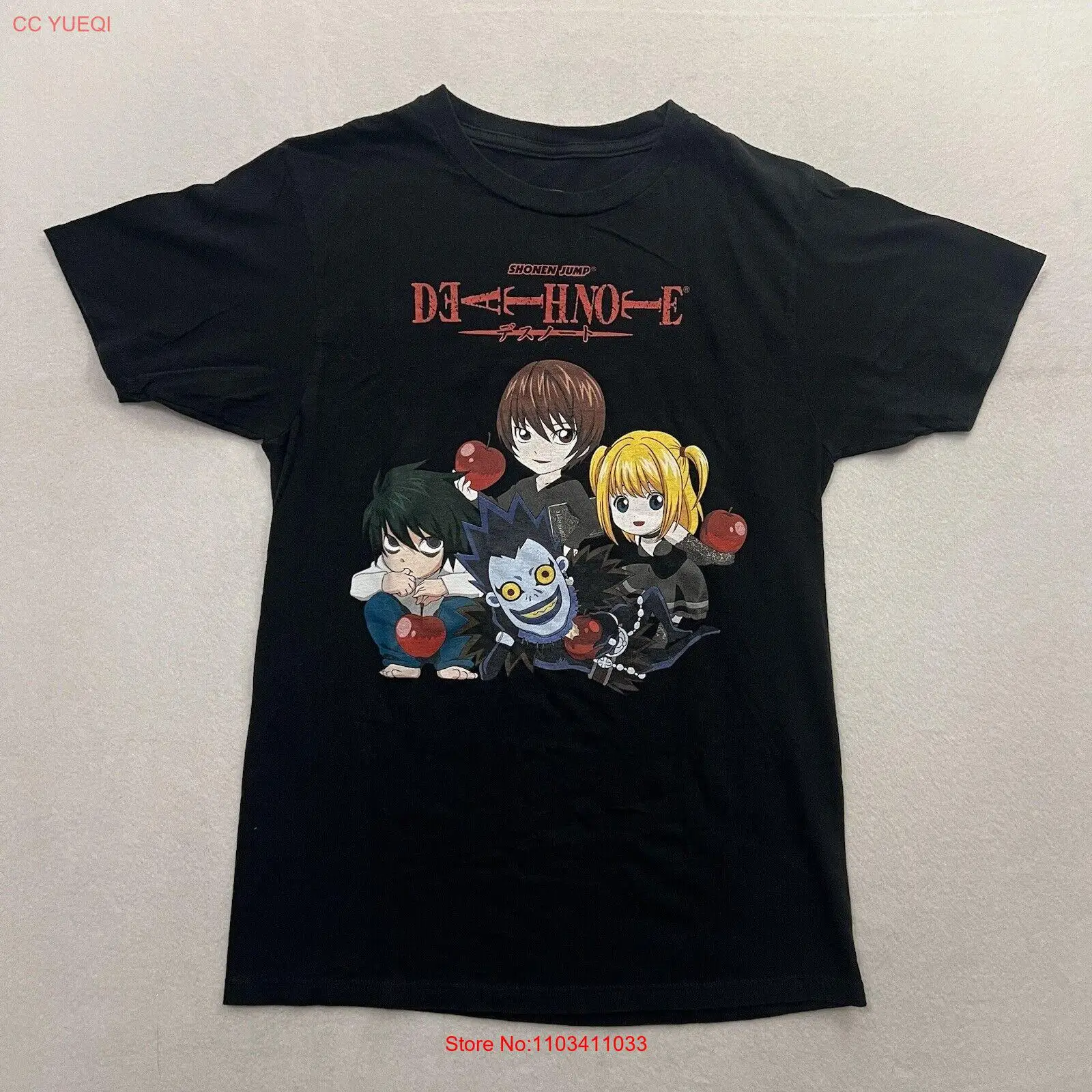 Футболка Death Note с рисунком аниме Death Note Chibi, мужская, маленькая, с коротким рукавом