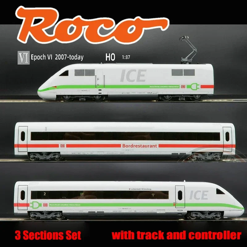 Модель поезда ROCO типа HO 1/87 51162 ICE2 трехсекционная аналоговая версия комплект с гусеницей и контроллером игрушечный автомобиль