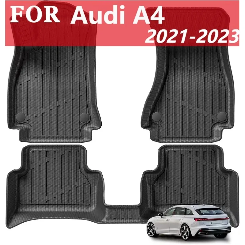 Коврики, совместимые с Audi A4 2021-2023 Avant B9.5 Facelift, не подходят для седан, аксессуары, автомобильные коврики TPE, 1-й, 2-й ряд