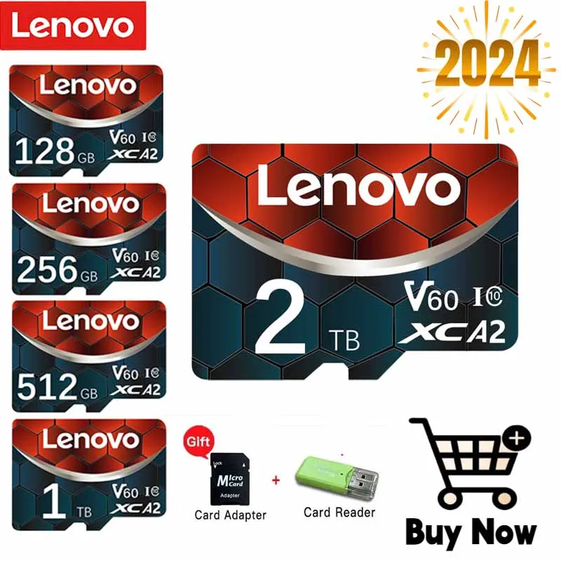 Lenovo Micro TF SD-карта 1/флэш-карта памяти 512 Гб класс 10 Micro TF A2 Высокоскоростные Флэш-Карты TF 256 ГБ 128 ГБ C10 для флэш-памяти