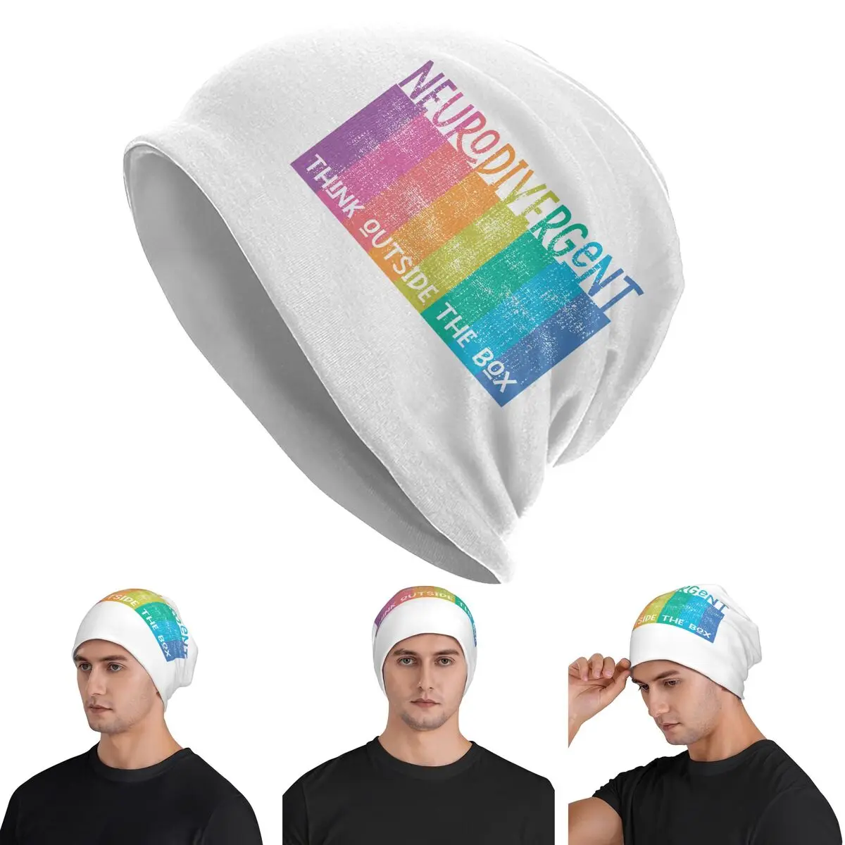 Красочные неодувные радужные дизайнерские шапки Skullies, теплые осенне-зимние уличные шапки, вязаные шапки для мужчин и женщин