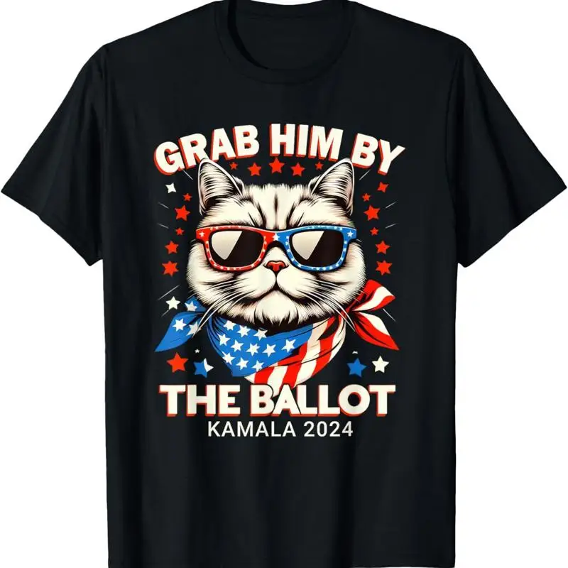 Футболка с дизайном флага США «Gra Him By The Ballot Kamala 2024.