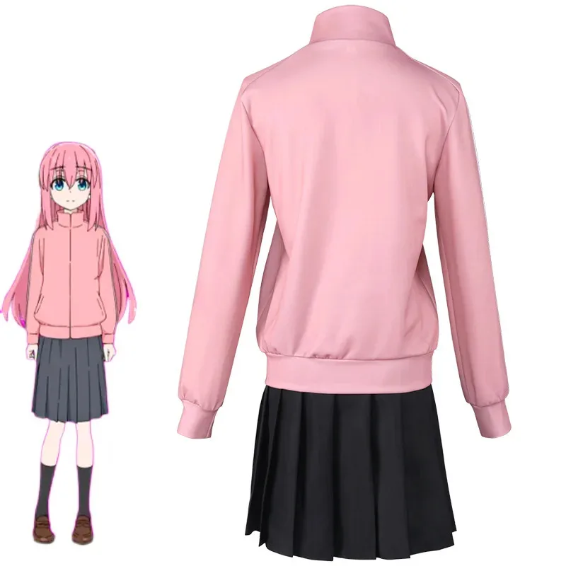 Новый костюм для косплея Bocchi The Rock Gotou Hitori 2021, униформа JK, розовая куртка, юбка, парик, вечерние женские костюмы ❤ ❤ dd (art.: 3920d11deadfb) - 3920d11deadfb