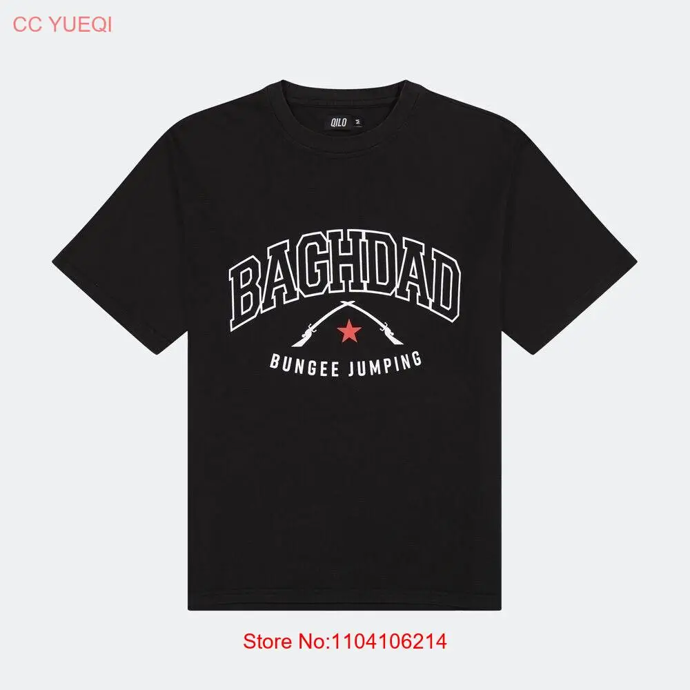 Черная футболка Qilo Athletics Tactical From Baghdad With Love Bungee Jumping L