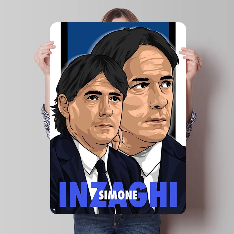 Simone Inzaghi жестяная вывеска футболист плакат Декор для украшения комнаты индивидуальные футбольные металлические вывески для настенного художественного украшения