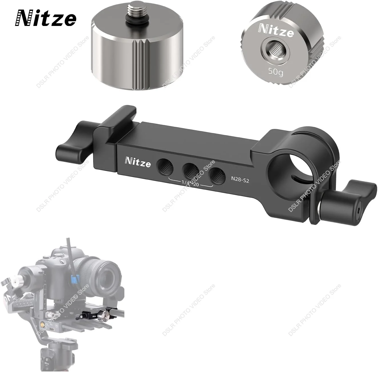 Комплект противовесов Nitze для стабилизаторов DJI RS 4 Pro/RS 4/RS 3 Pro/RS 3/RSC 2/RS 2, с противовесами 50 г/100 г, монтаж