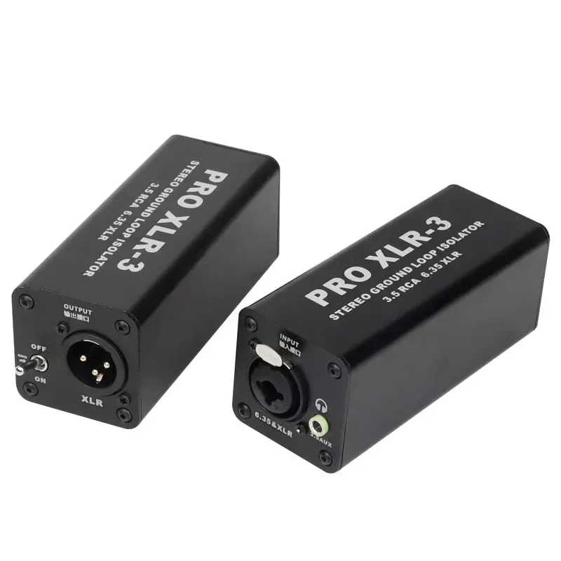 Фото Профессиональный XLR-3 профессиональный стерео заземляющий изолятор 3,5 RCA 6,35 XLR аудио шумоподавляющий фильтр шумоподавитель изолятор для ПК Прочный №2