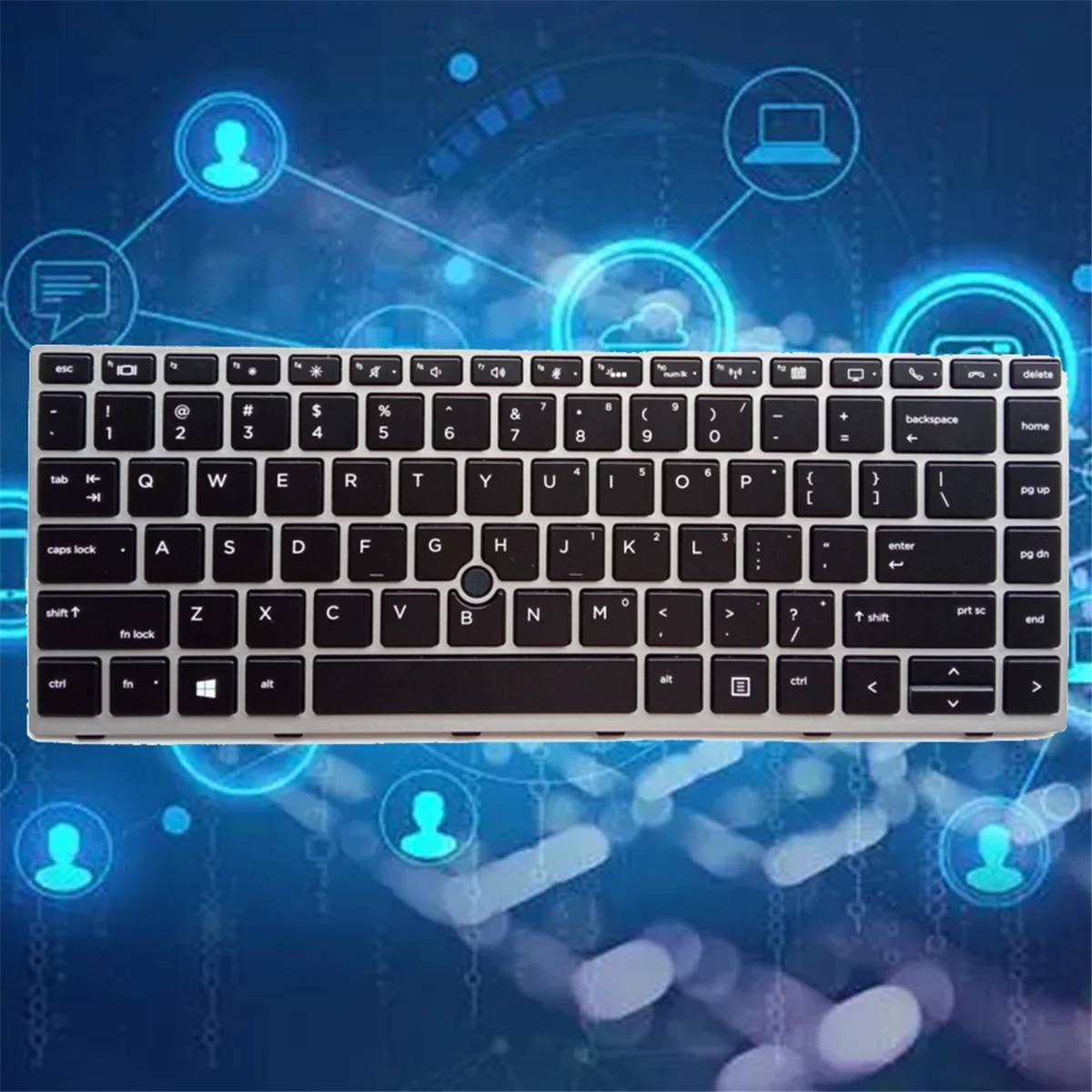 Фото Английская клавиатура для EliteBook, сменная Клавиатура для ноутбука 840 G5 840 G6 745 G5 745 G6, подсветка в серебристой рамке с указателем №4