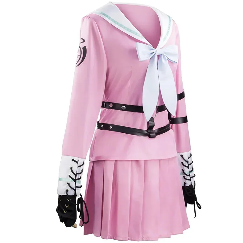 NewMiu Iruma Косплей Аниме Danganronpa V3 Костюмы для косплея Парик Платье для девочек Костюм моряка Юбка Очки Полный комплект Стоимость Хэллоуина LE4