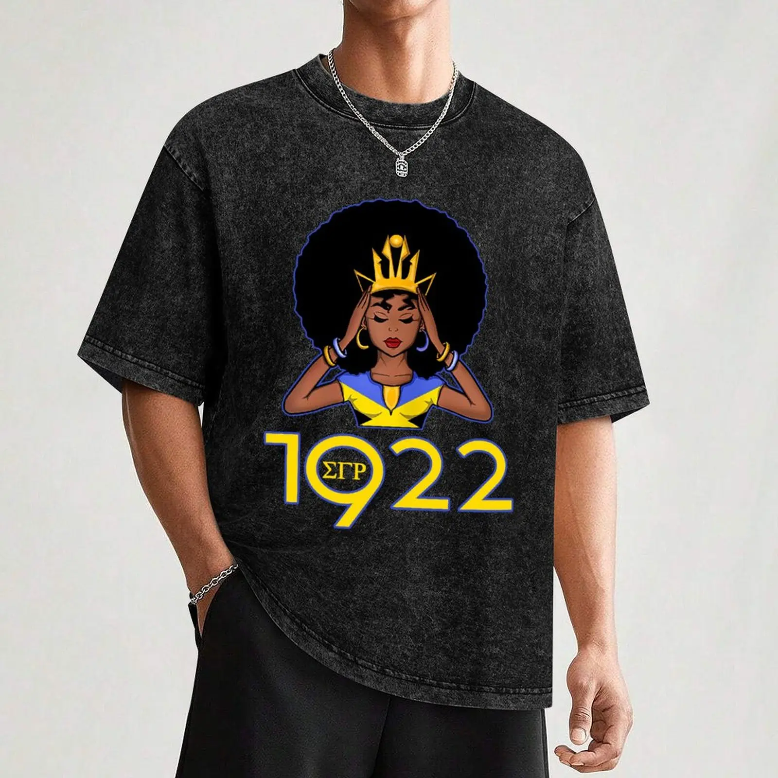 Фото Женская футболка SGRho Sigma-1922 Cool Black Girl Gamma-Rho Poodle, забавные футболки для мужчин №3