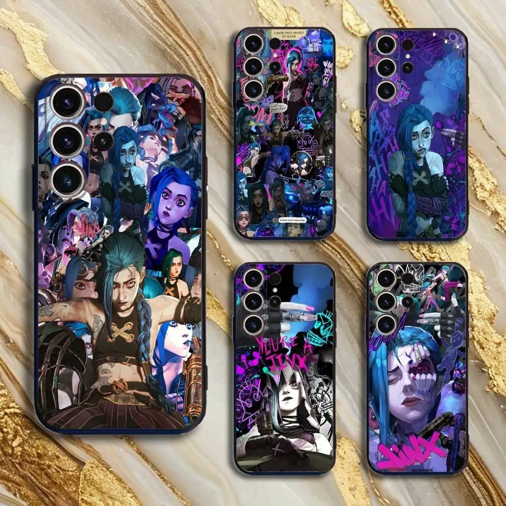 A-Arcane Game J-Jinx Vi  Phone Case For SamsungS25,24,21,22,23,30,Ultra,20,Plus,Fe,Lite,Note,10,9,5G Black Cover