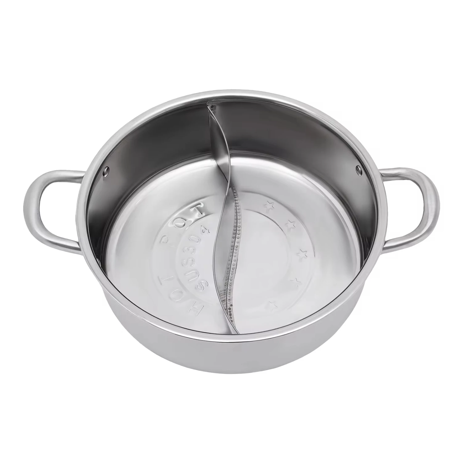 Фото Двухсторонний разделитель Shabu из нержавеющей стали для приготовления супа, горячая кастрюля, кухонная утварь с крышкой №5