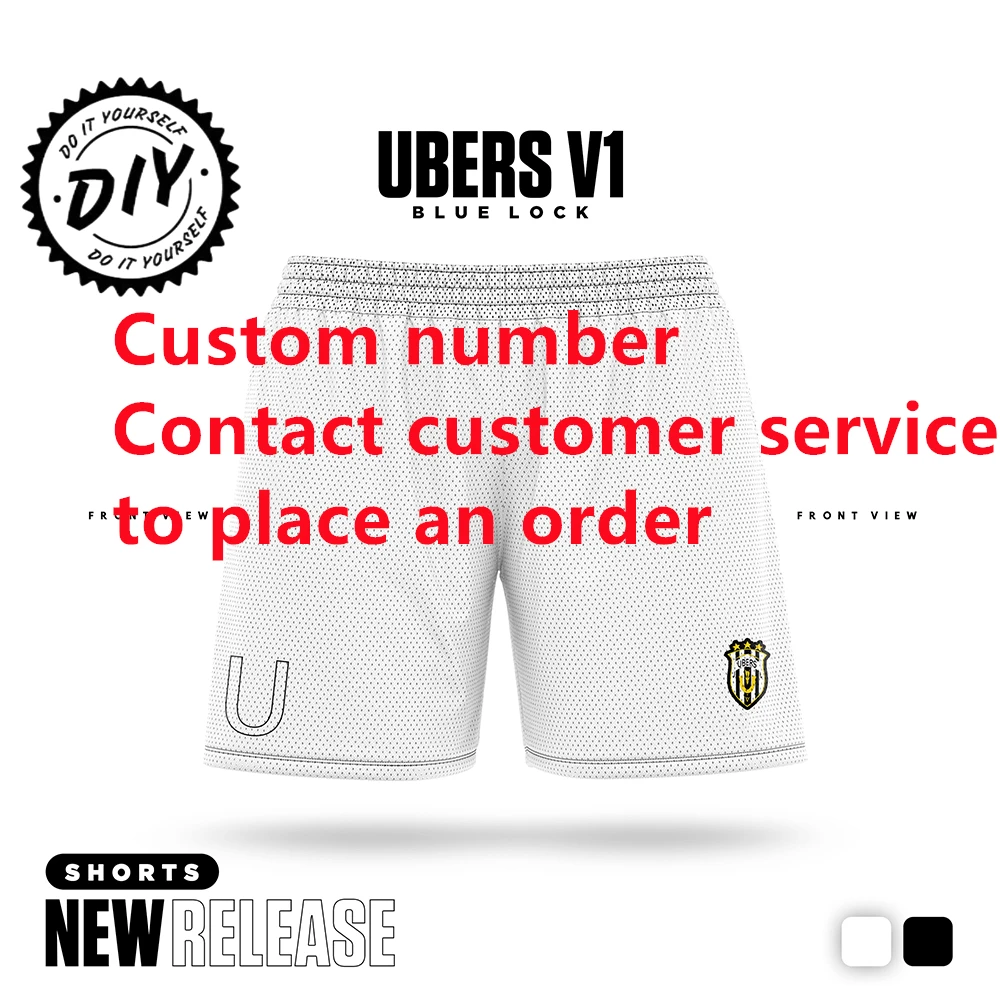 Поддержка индивидуального синего замка Ubers Bottom Белый мультфильм Аниме Джерси Мужские шорты Лето 2025 Новые короткие брюки Uber Man Спортивная одежда