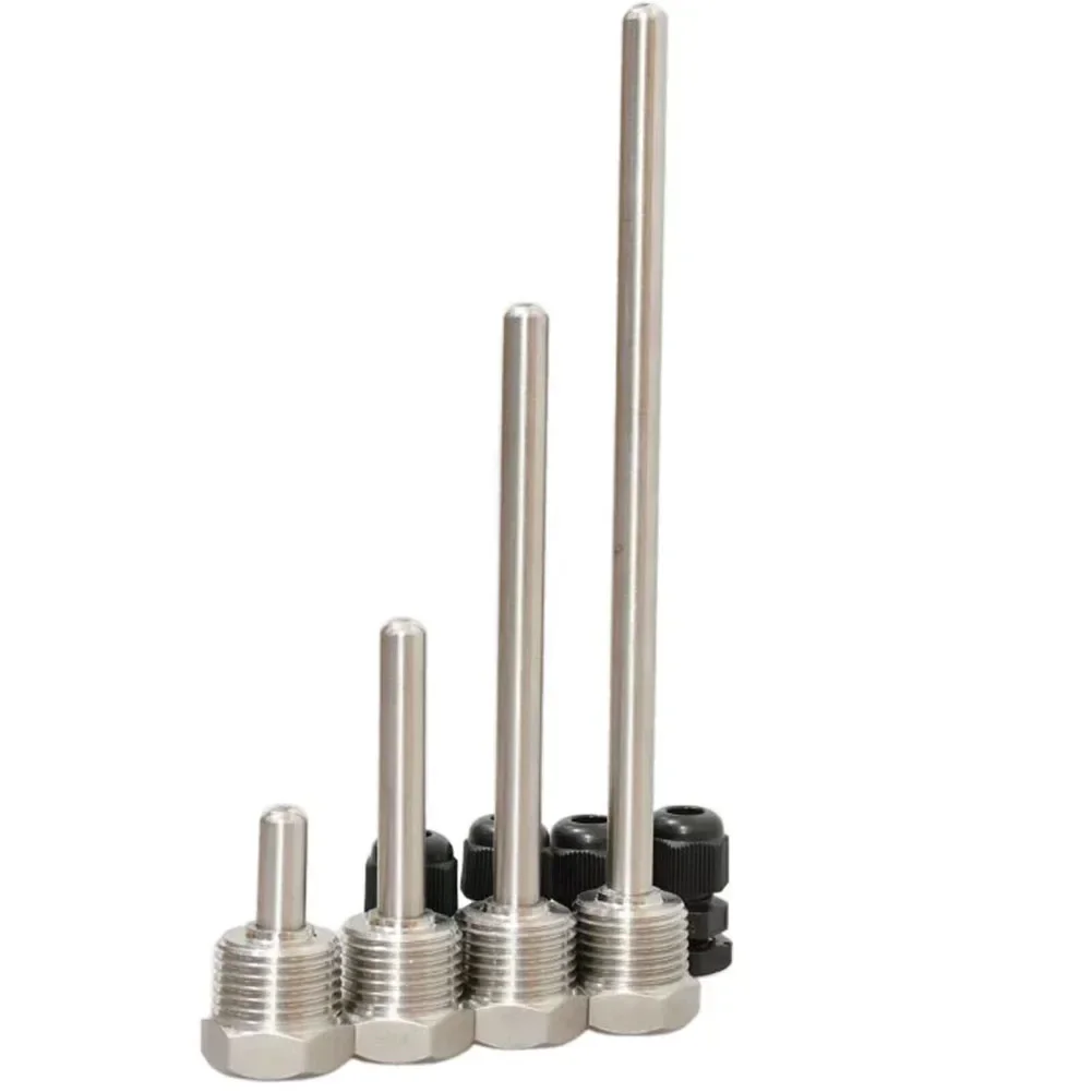 Фото 4 шт. PN40 Thermowell G1/2 резьба для датчика температуры погружная втулка карманная нержавеющая сталь 4 шт. PN40 Thermowell G1/2 резьба №3