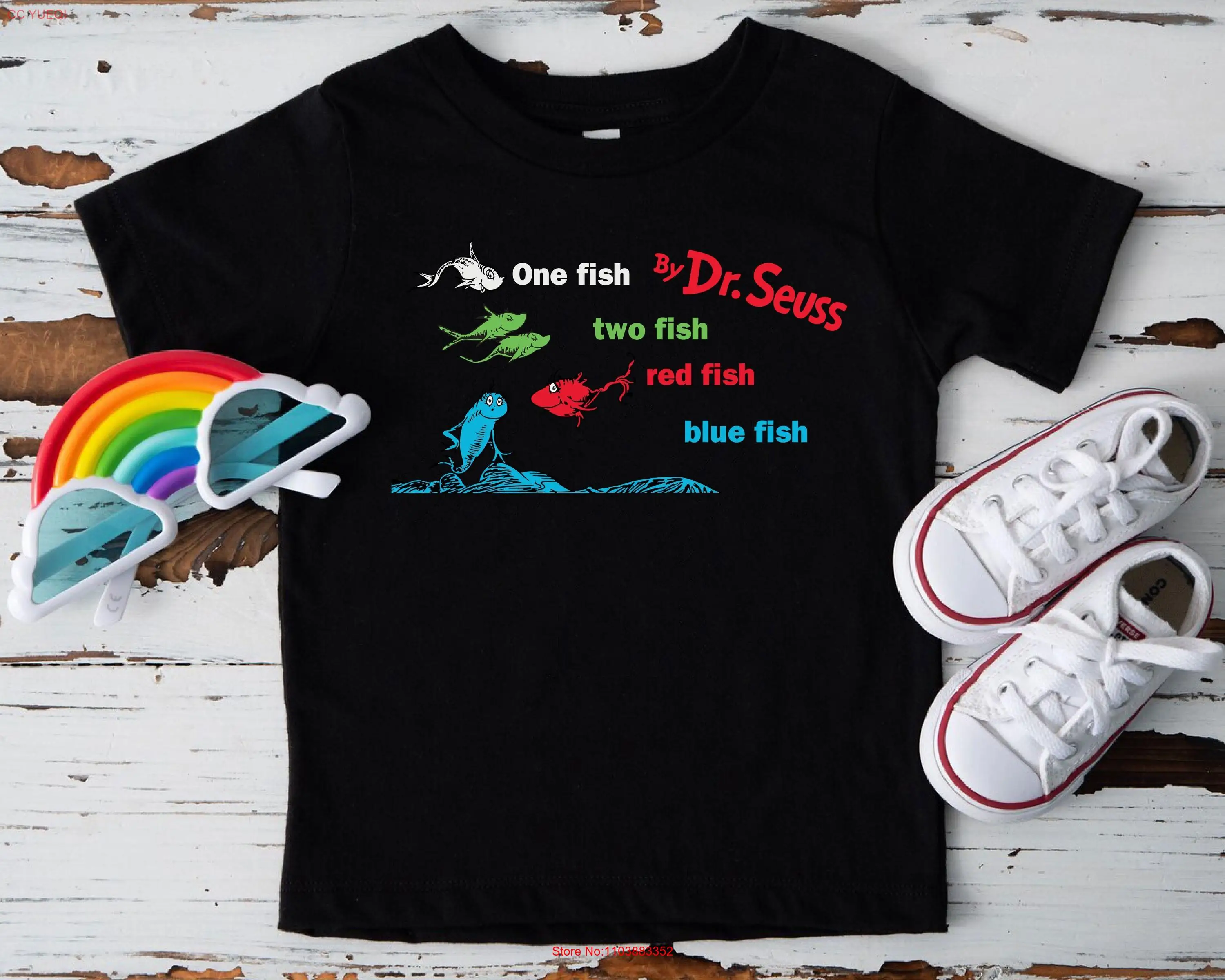 Футболка «День чтения» Read Across America One Fish Two Red Blue Cat Hat Kids Toddler Week Matching с длинными или короткими рукавами