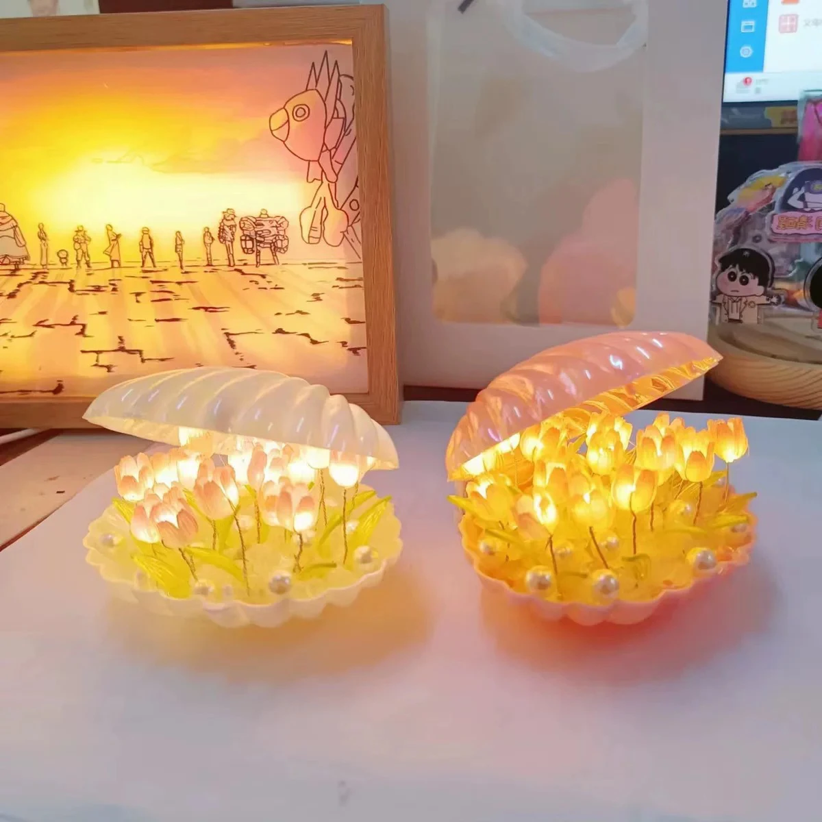 Фото Горячие продажи 13 / 20 Тюльпаны ночная лампа ручной работы DIY Домашняя декоративная атмосфера фонарь Девочка Мать Подружка Подарок на день рождения День Святого Валентина №4