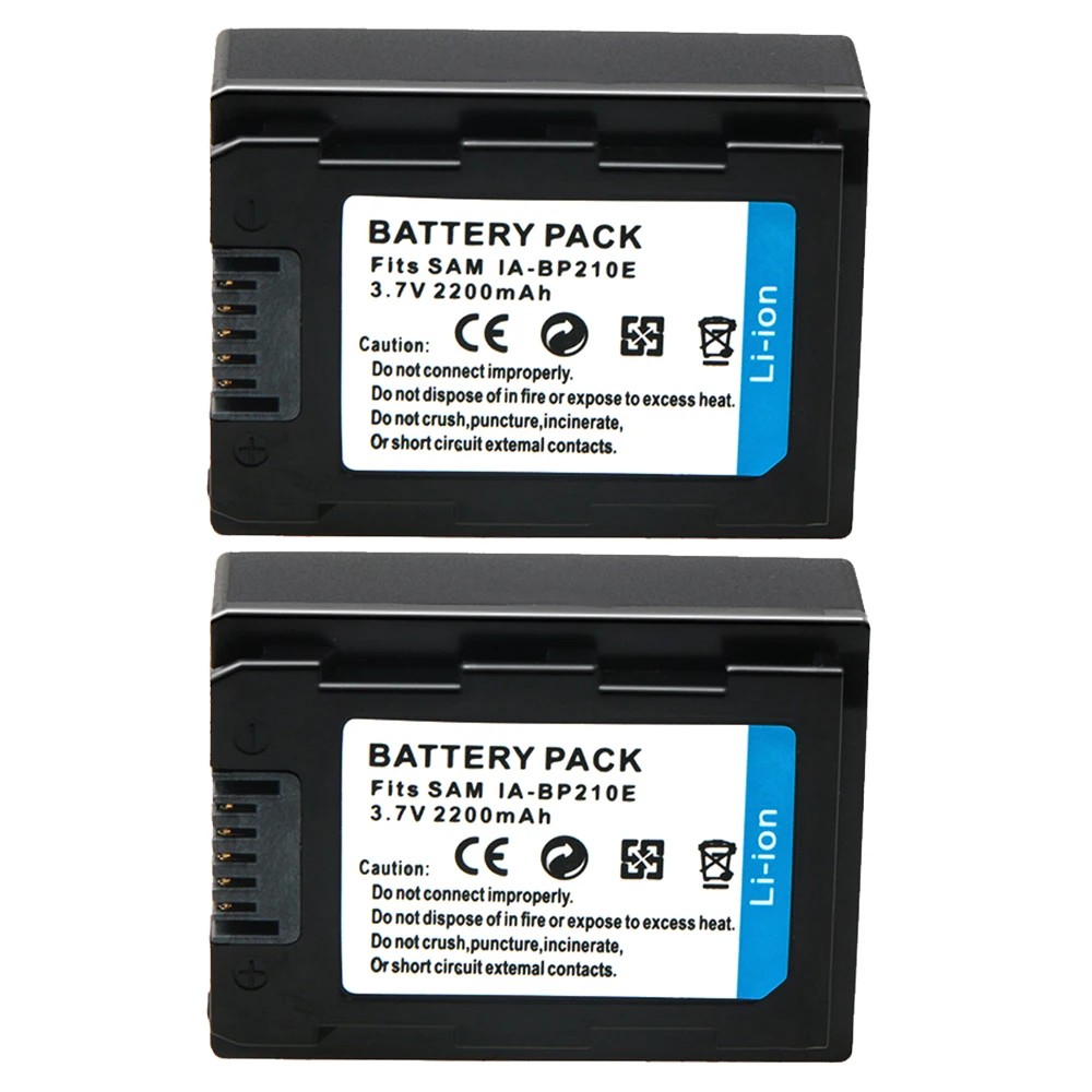 Для Samsung IA-BP210E BP210E Аккумулятор HMX-H300 SMX-F50 HMX-S16 HMX-H205 SMX-F40 SMX-F44 SMX-F50 SMX-F54 2200 мАч Аккумуляторы для камеры