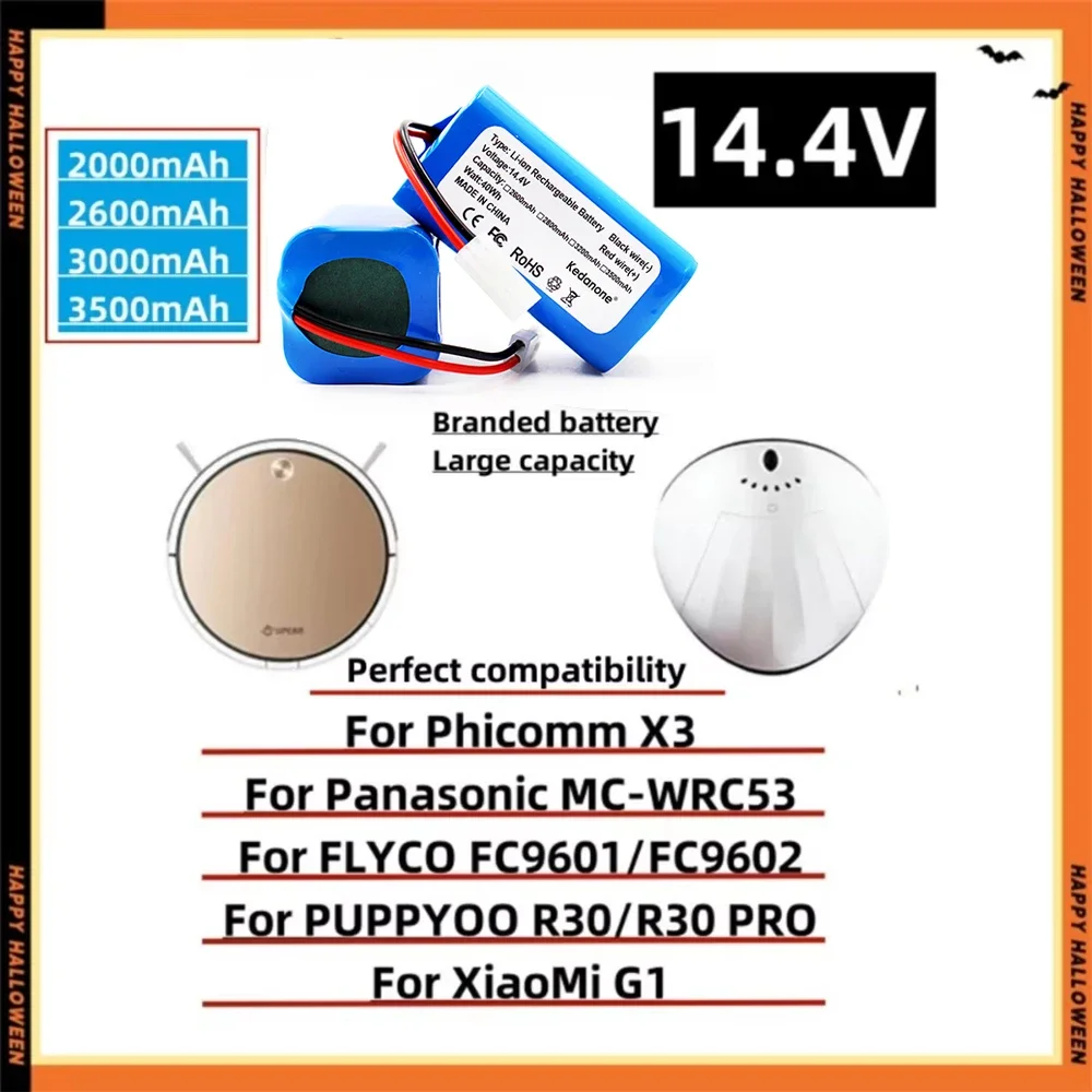 14,4 В 18650 2600 мАч-12800 мАч Сменный аккумулятор для робота-пылесоса XIOMI MIJIA Mi Essential G1 MJSTG1 Подметальный робот-прибор